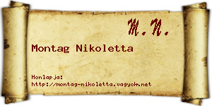 Montag Nikoletta névjegykártya